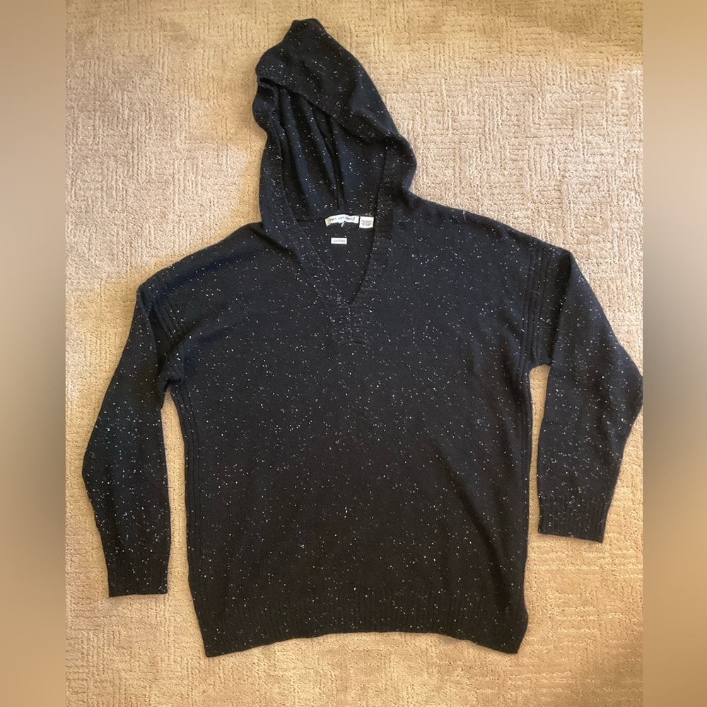 🖤✨ Eight Eight Eight Black Speckled Hooded Women Sweater L/XL EUC